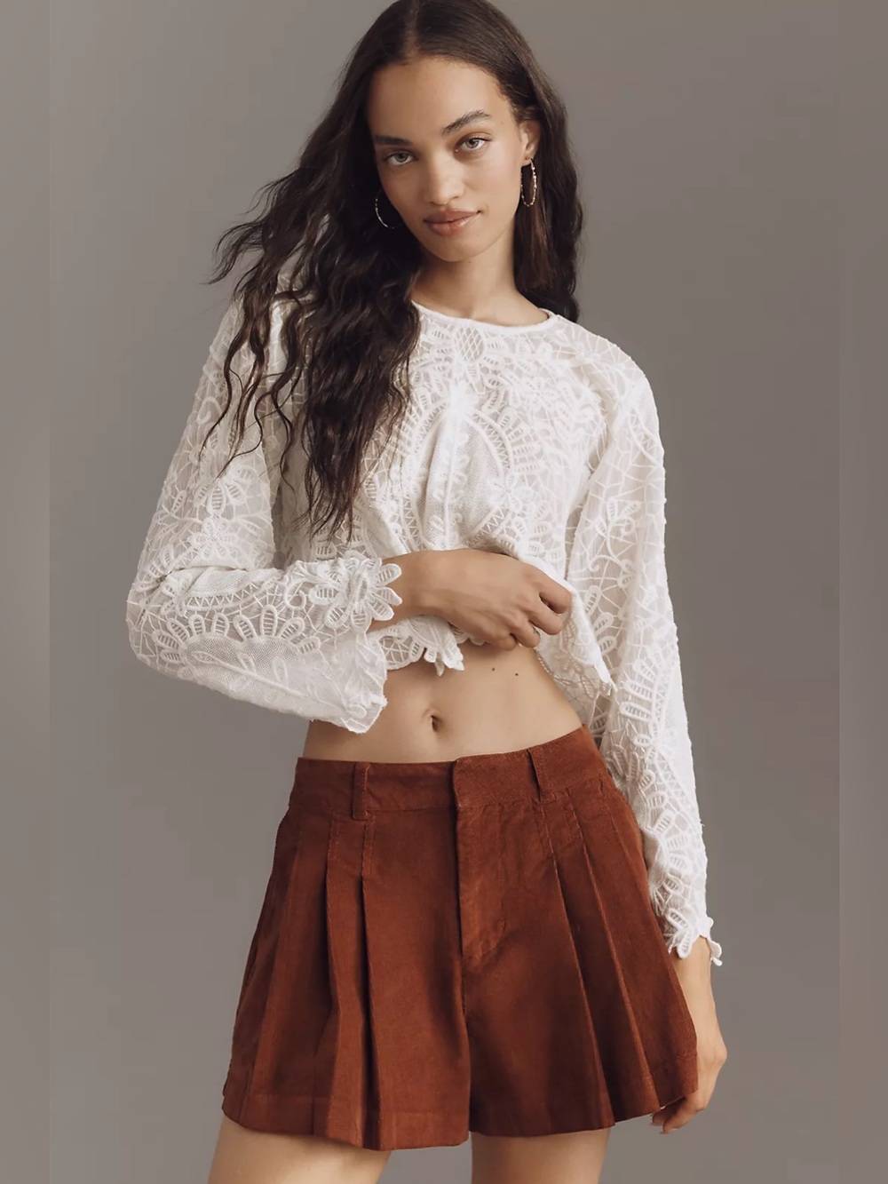 Anthropologie Pilcro Corduroy Pleated Skirty Shorts